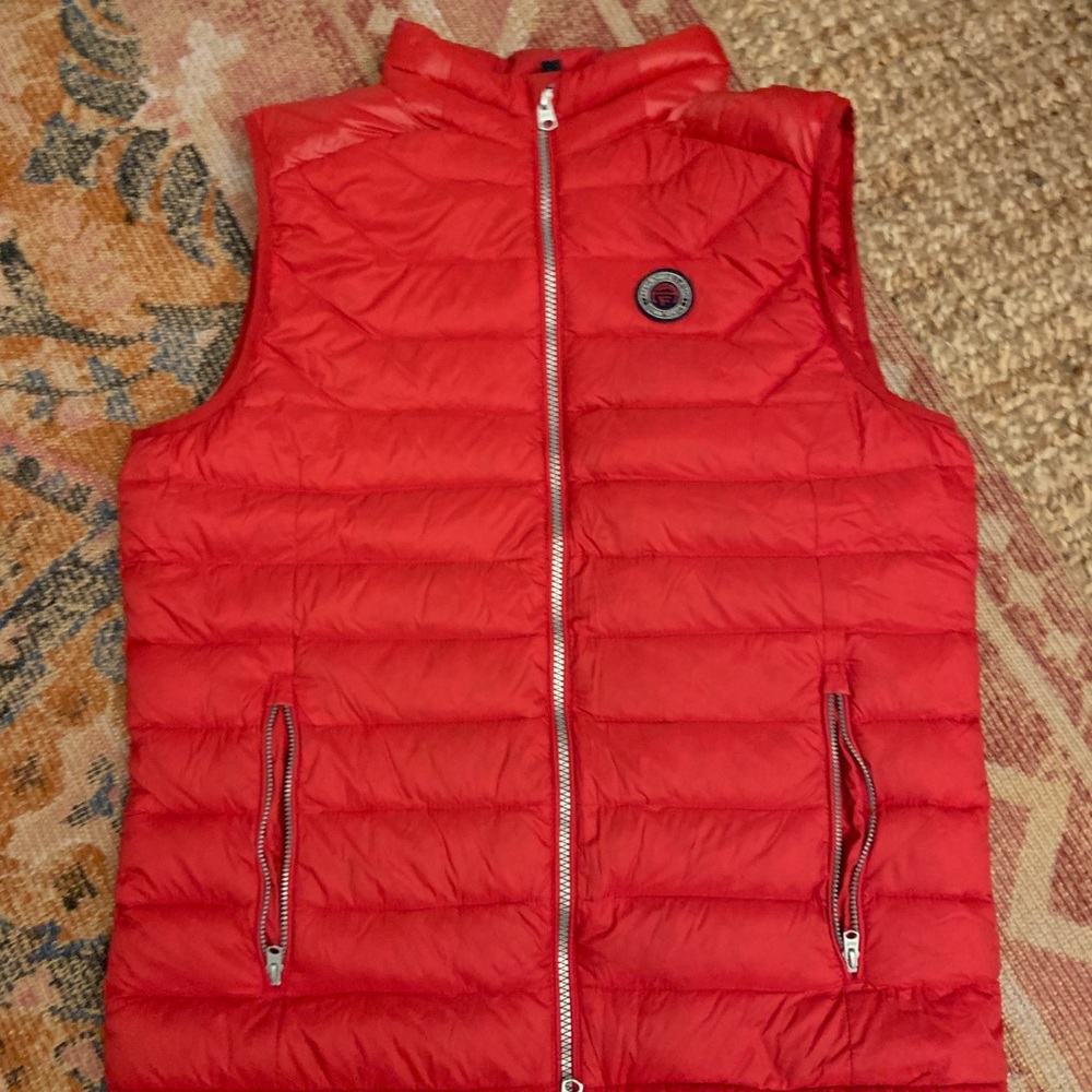 A&F down red vest